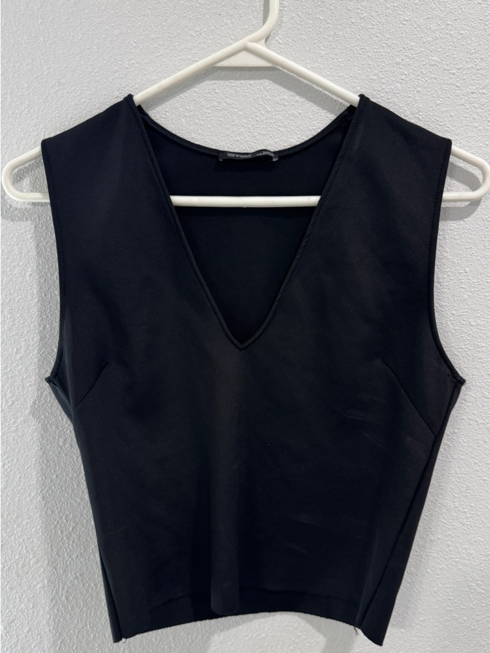 Black V-Neck Sleeveless Top